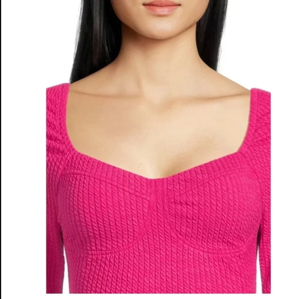 Madden NYC~NWT~Women’s Textured Dress in Punk Pink~Size XXL - Picture 4 of 10